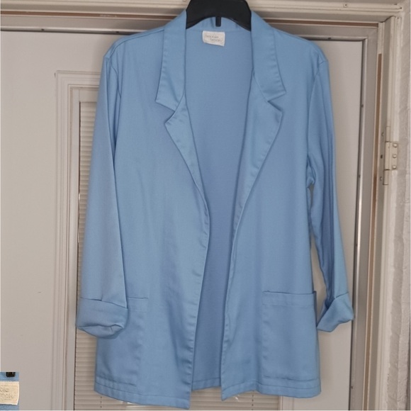 NWOT Bobbie Brooks Soft Blue Relaxed Fit Blazer with Notched Lapels - Picture 1 of 3